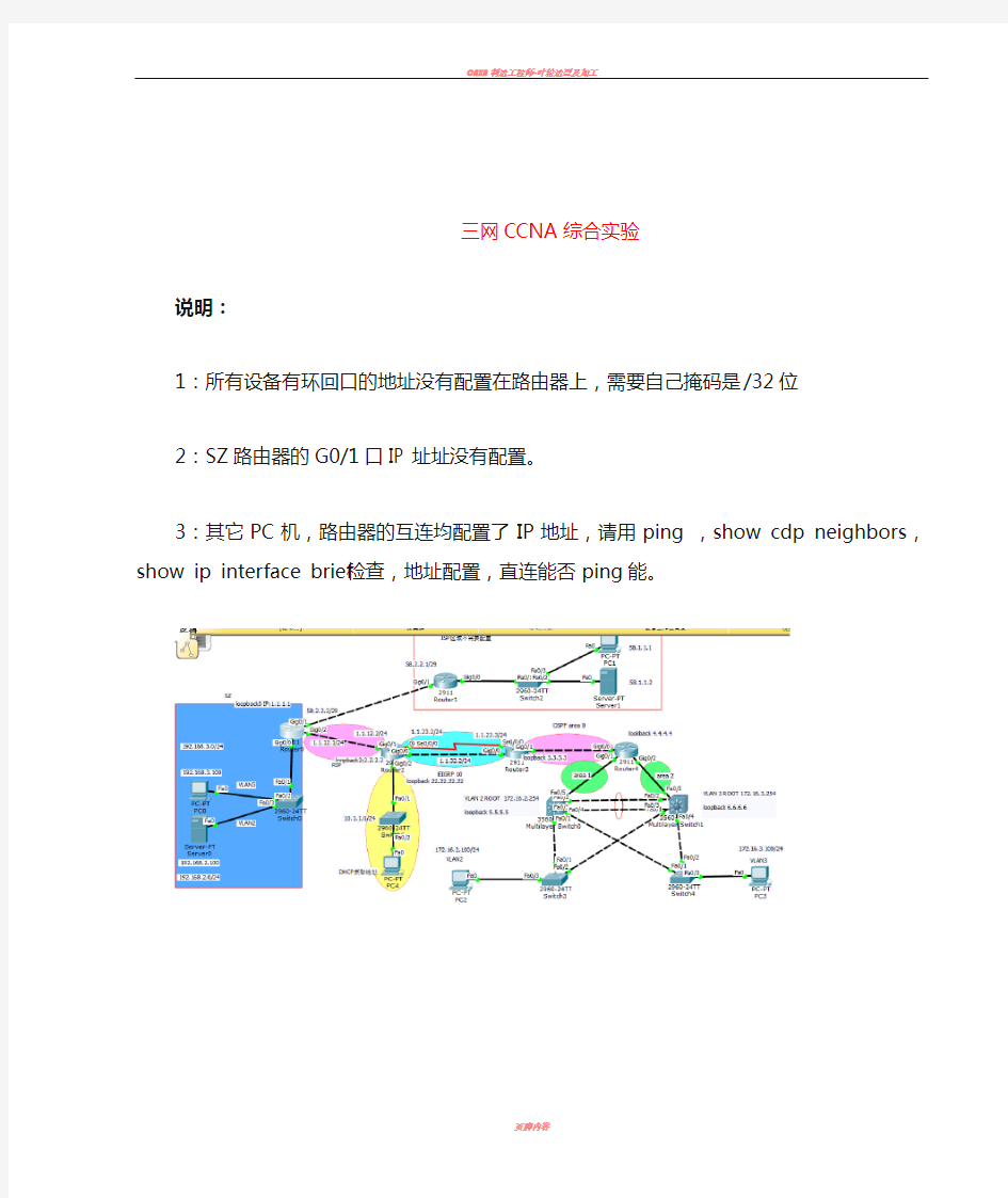 CCNA综合实验