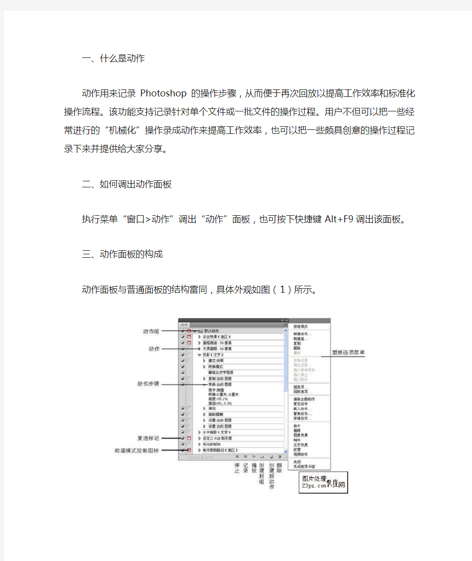 Photoshop ‘动作’命令详解