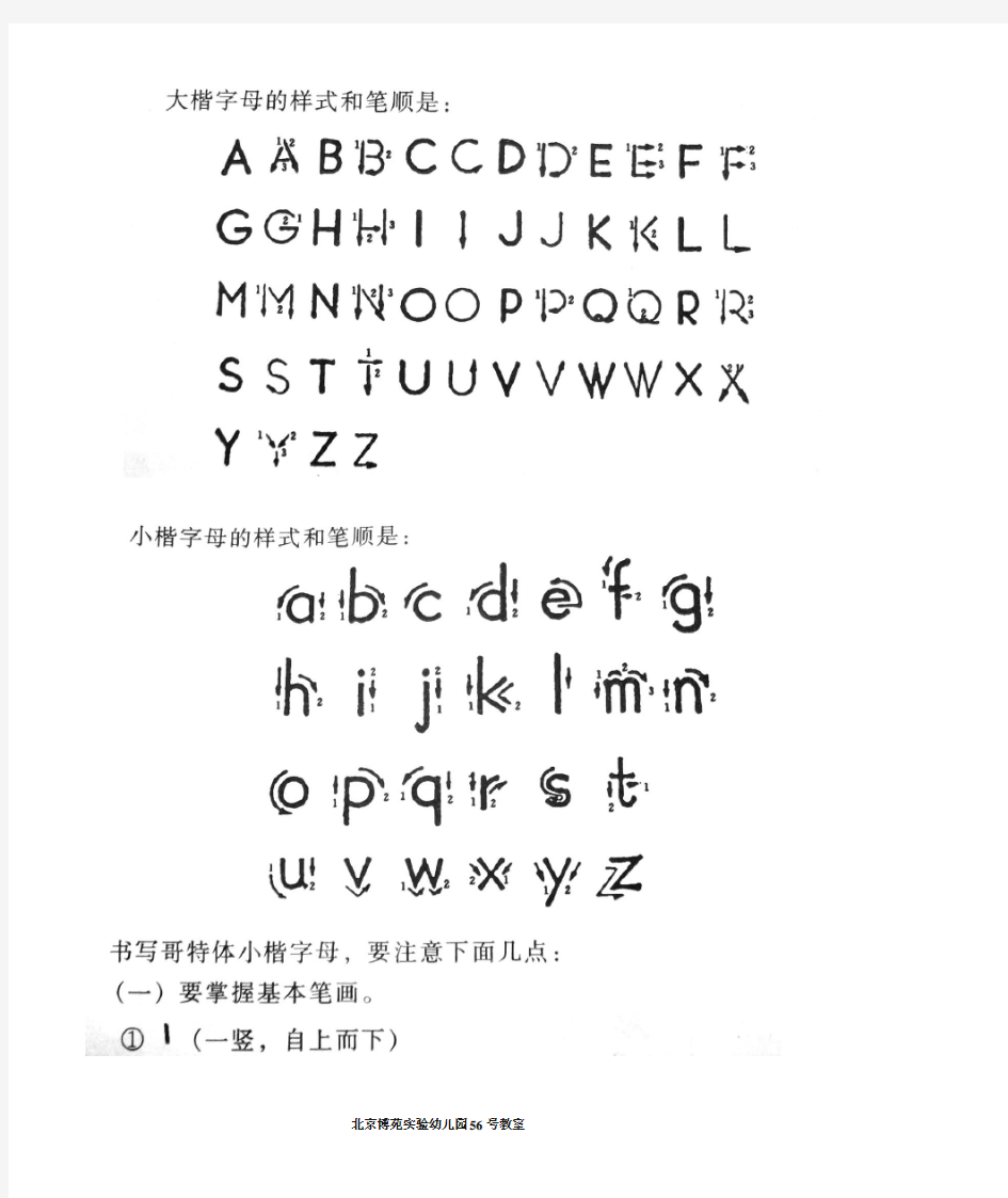 汉语拼音字母的书写笔顺及格式与英文字母书写