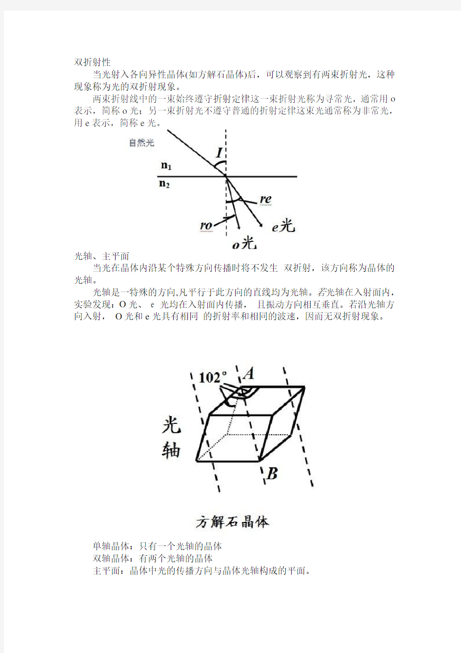 双折射现象理论分析及应用