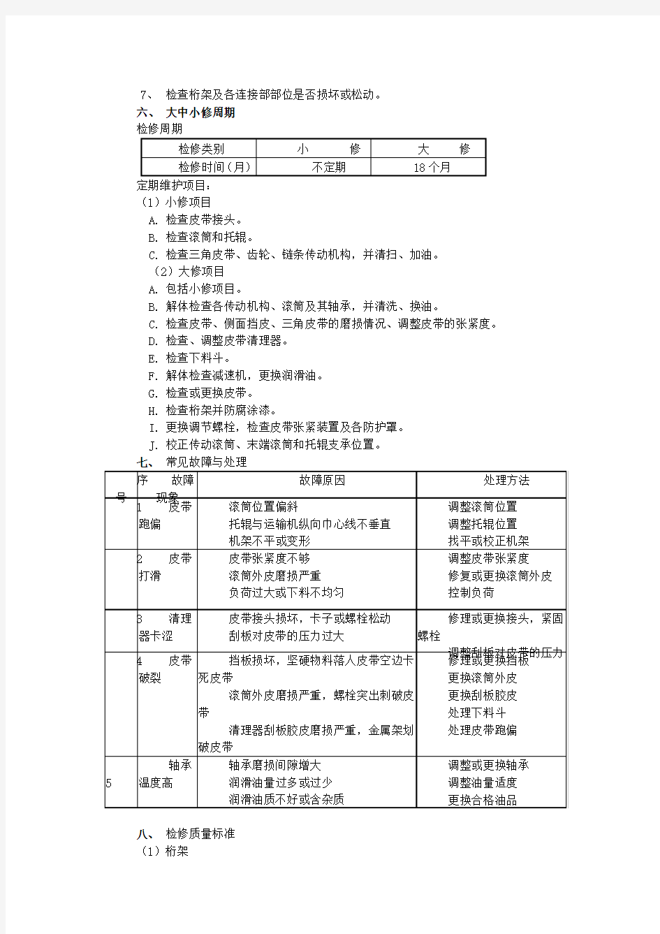 皮带机检修规程