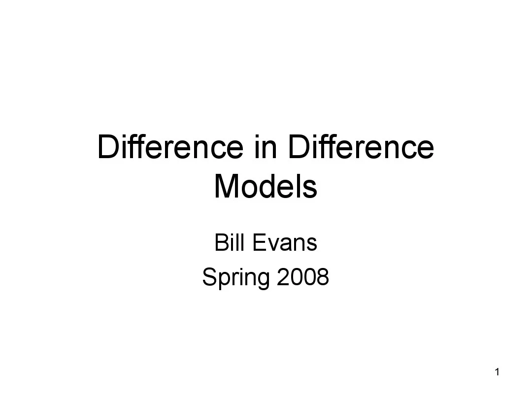 双重差分模型difference in differences models