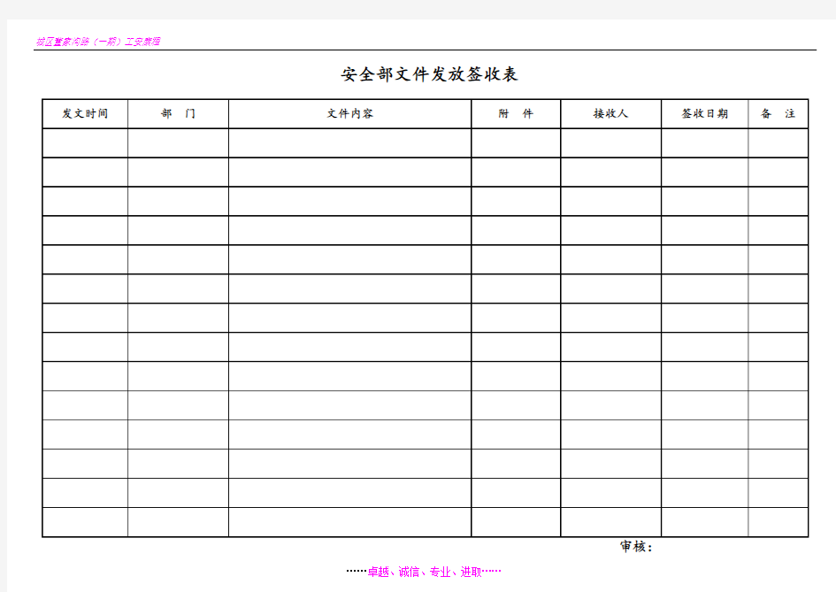 文件发放签收表