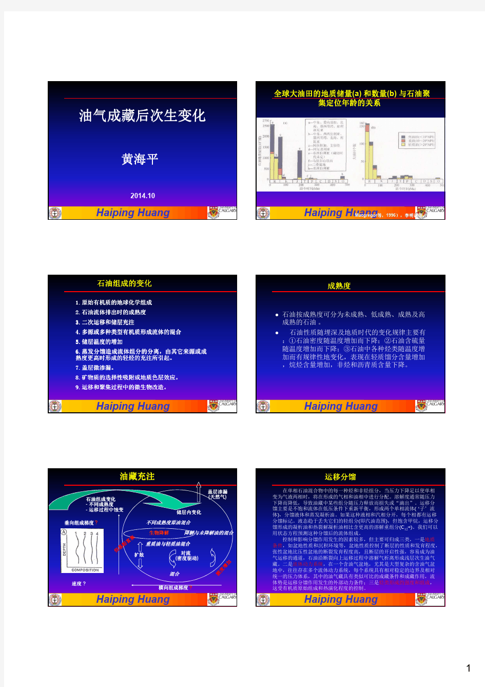 油气成藏后次生变化