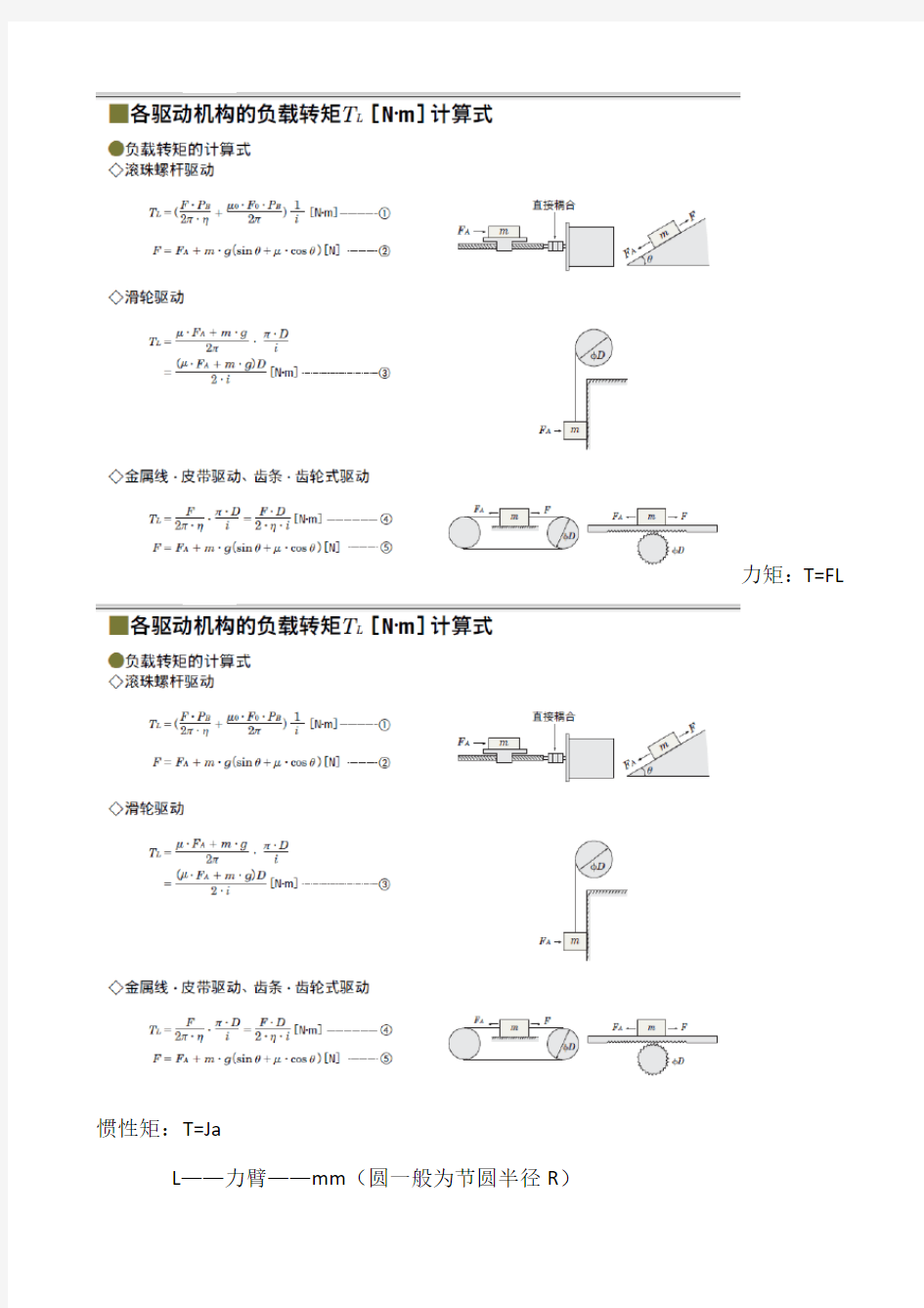 电机选型计算公式总结