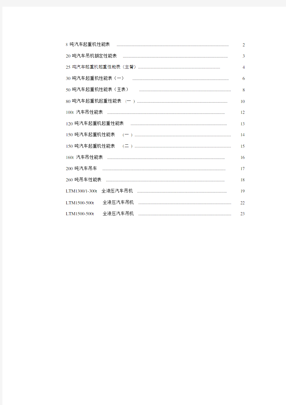 汽车吊性能表(全).docx