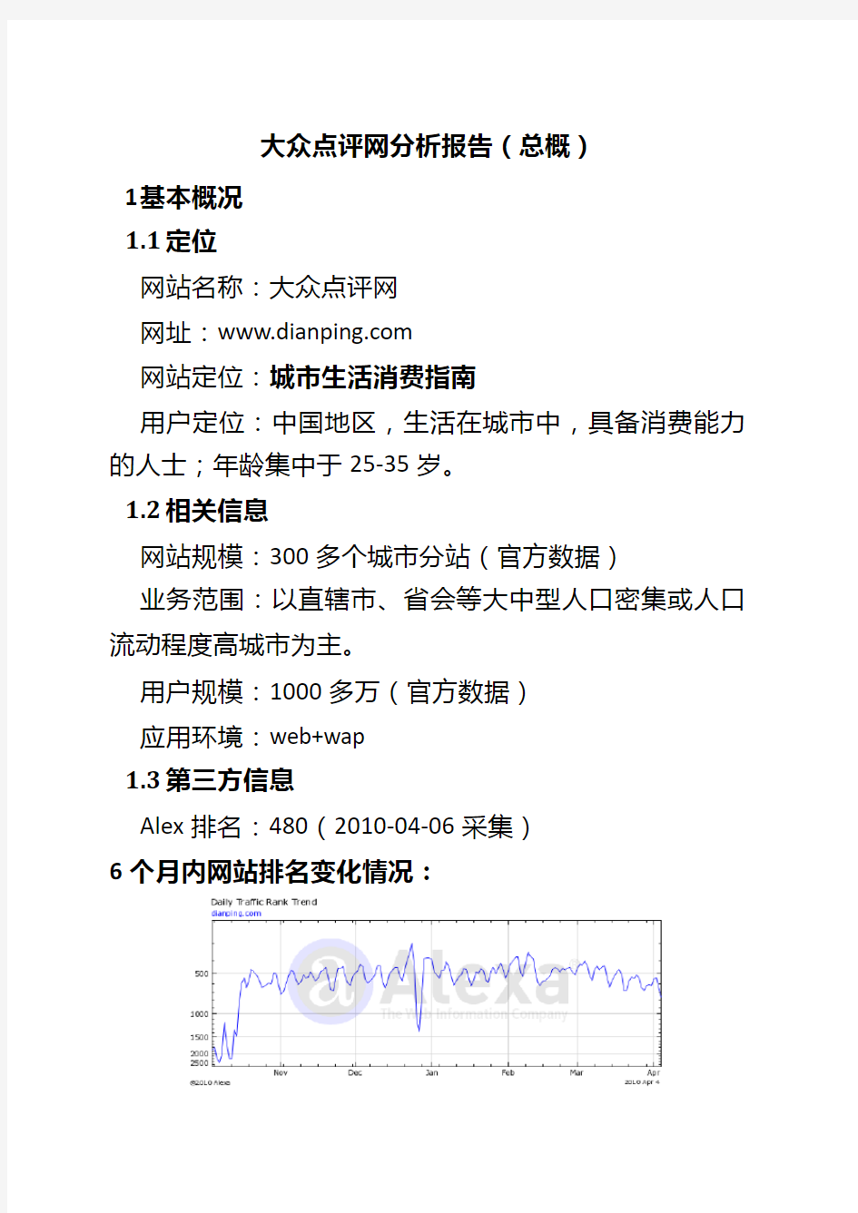 大众点评网架构分析报告