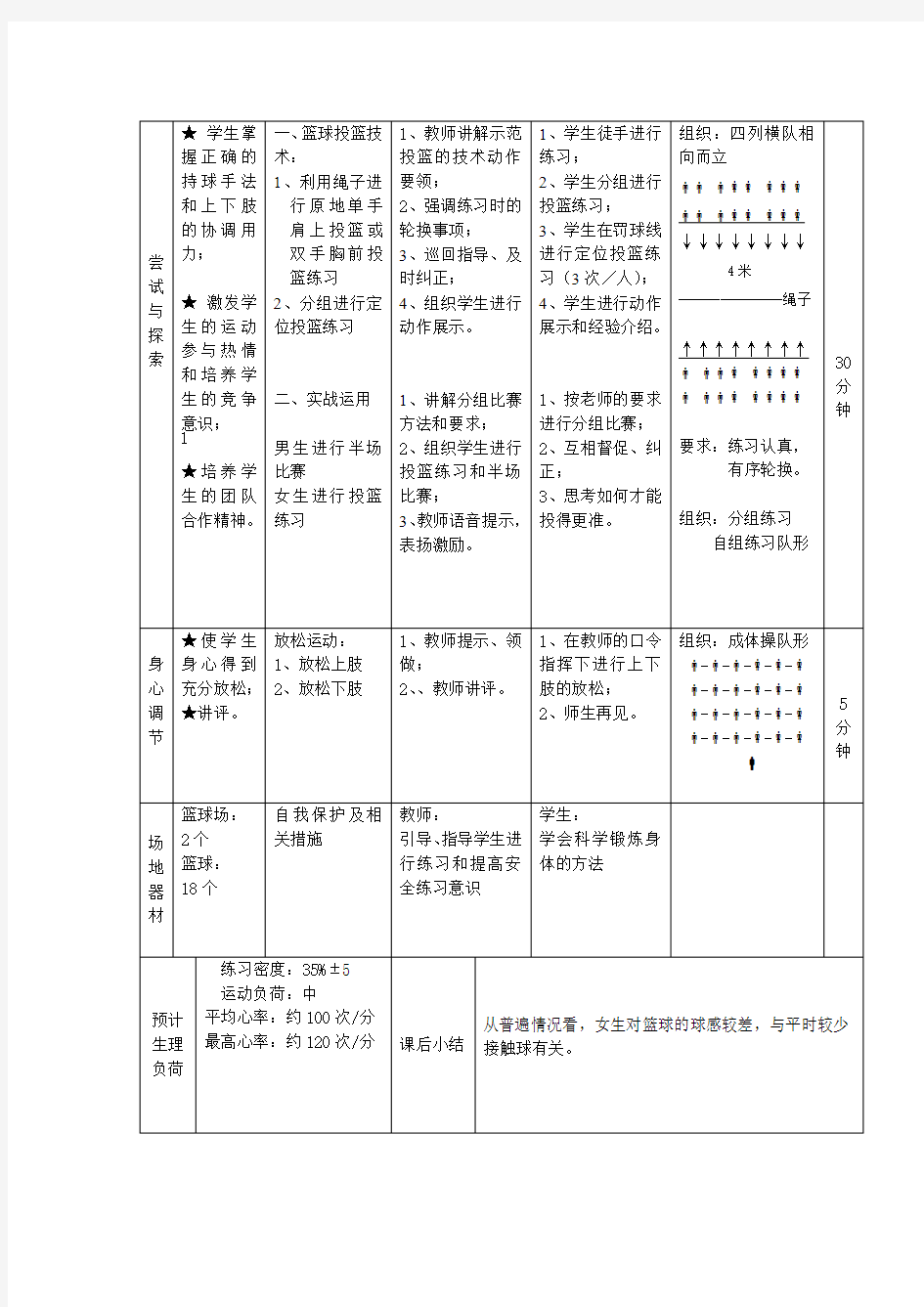 篮球选修课教案