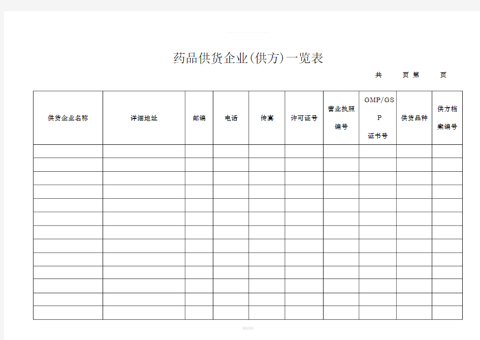 gsp表格