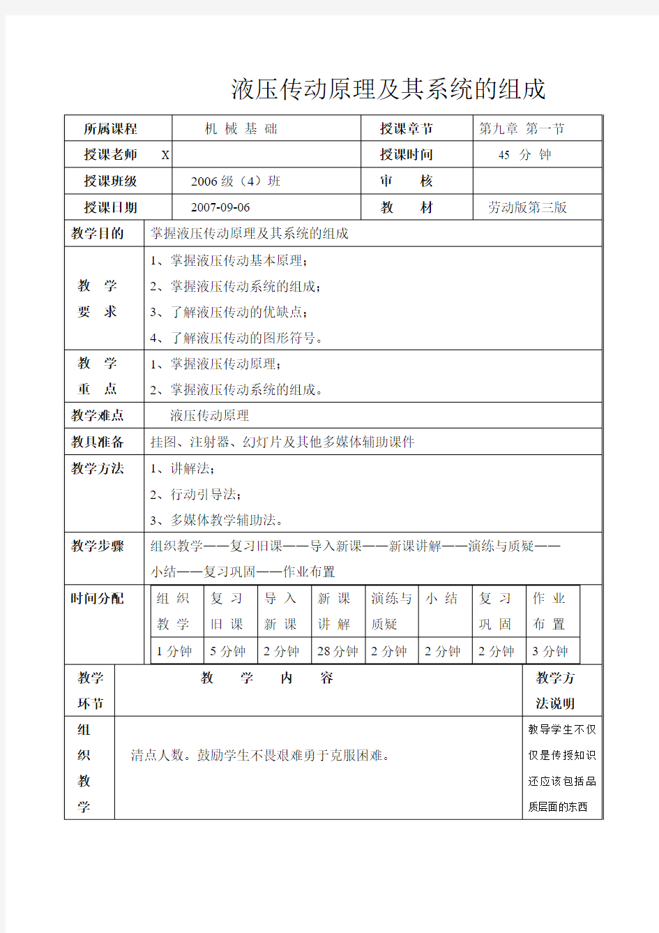 液压传动原理及其系统的组成.