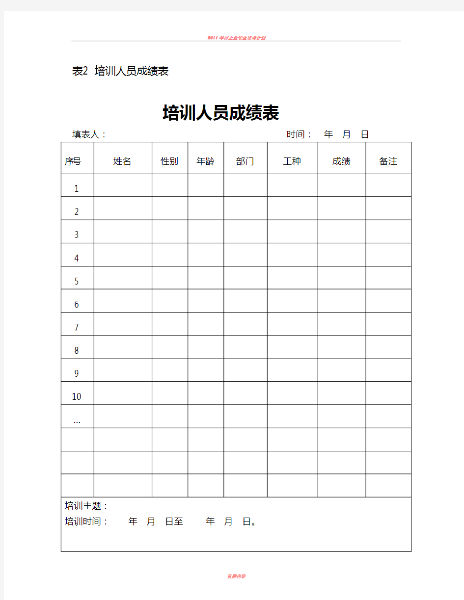 企业安全培训记录