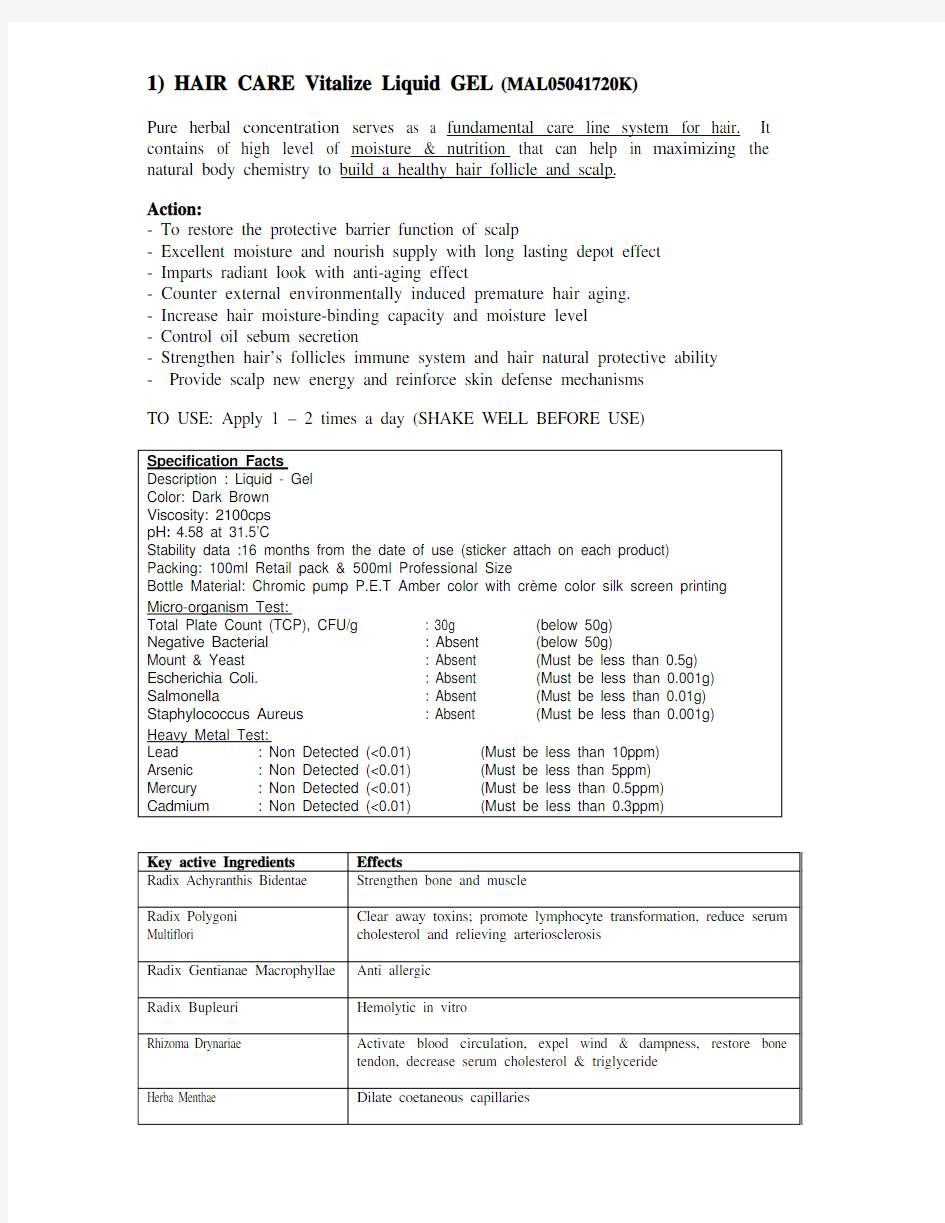 PRODUCT TECHNICAL SPECIFICATION