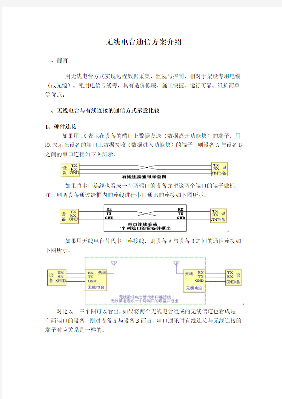 无线电台通信方案介绍