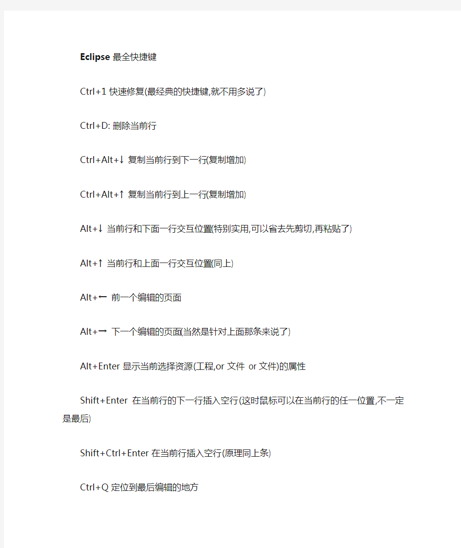 Eclipse最全快捷键.pdf