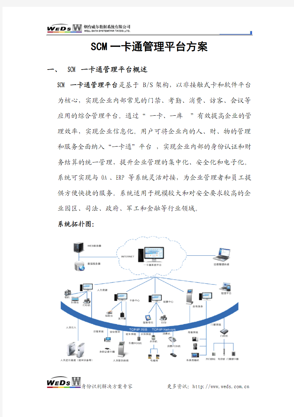 SCM一卡通(含考勤、消费、门禁模块)