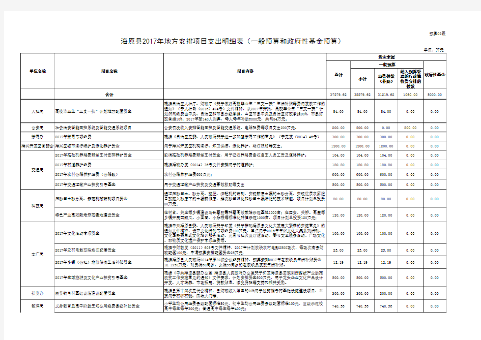 2017项目支出明细表