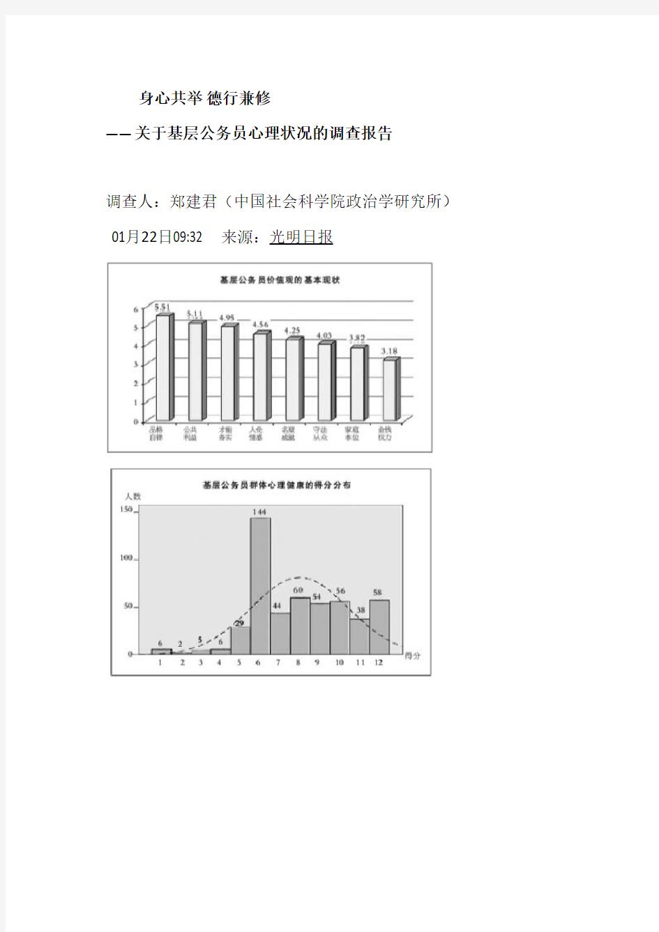 关于基层公务员心理状况的调查报告