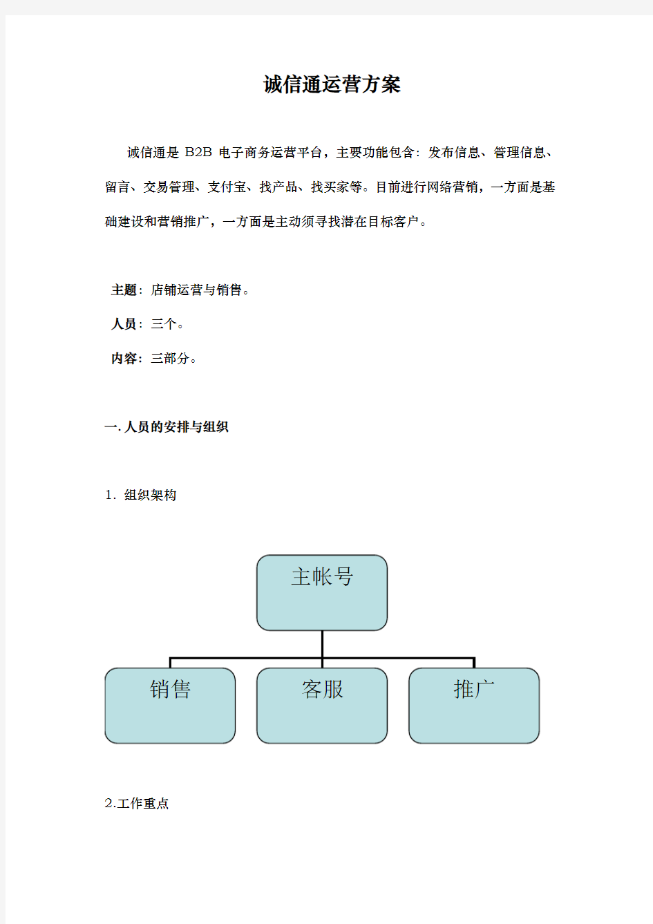 诚信通运营方案