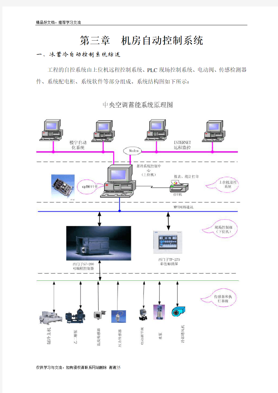 最新冰蓄冷自动控制系统设备及功能说明