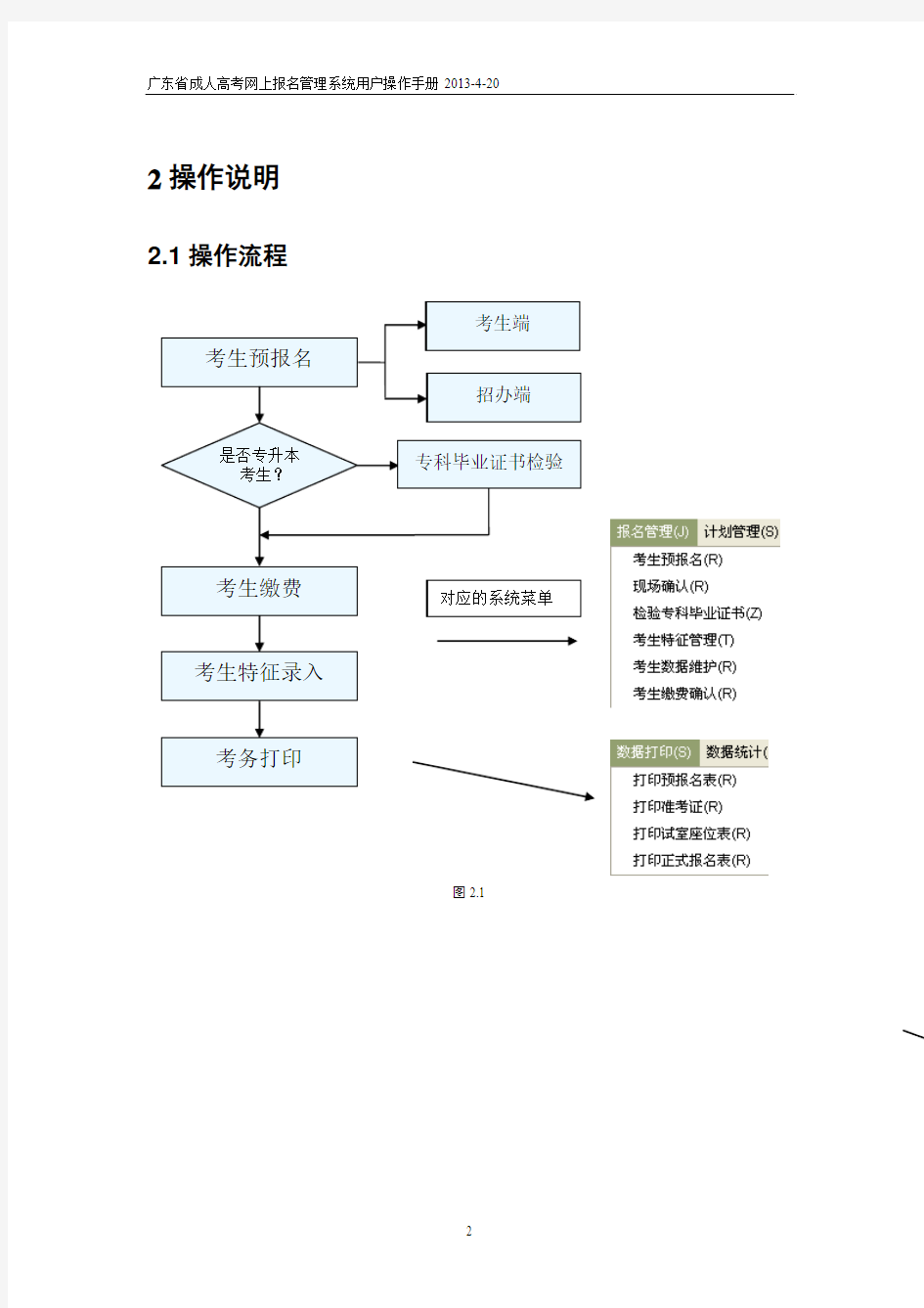 广东省成人高考报名管理系统操作说明书