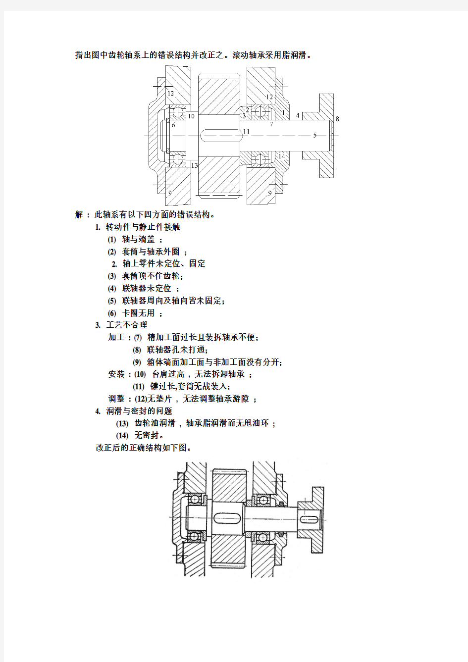 轴系结构改错例题