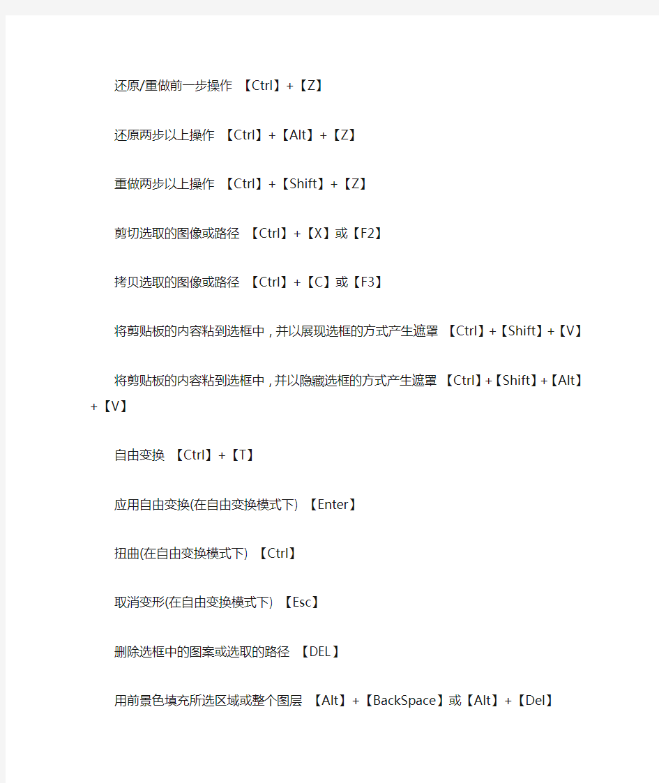 PSCS5快捷键大全及工具详解