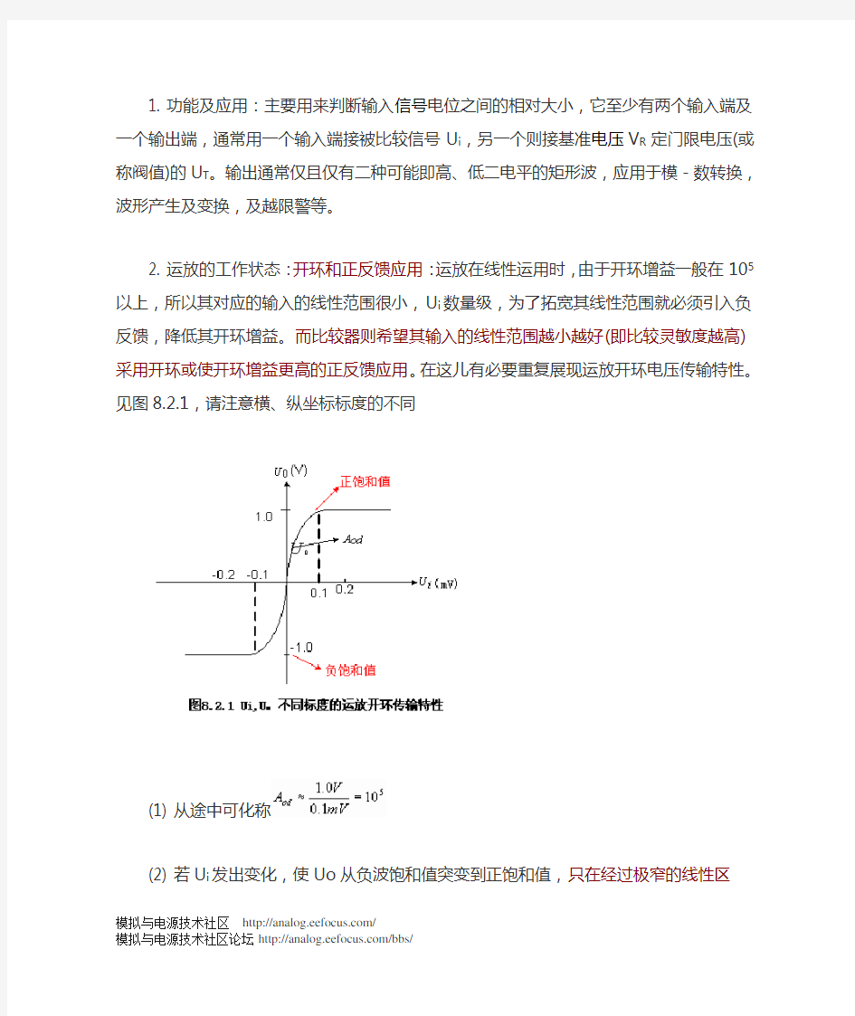 集成运放组成的电压比较器