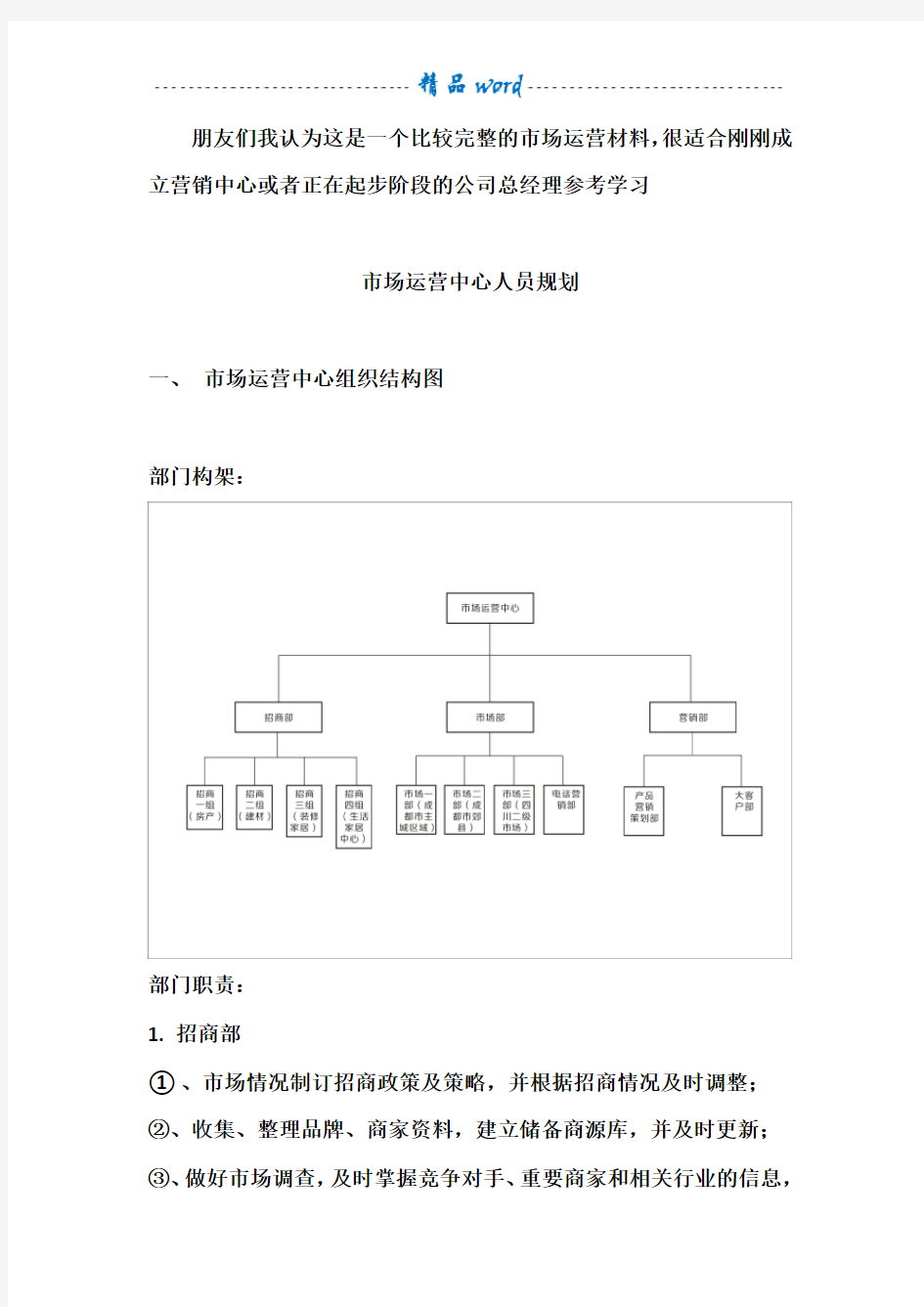 市场运营规划