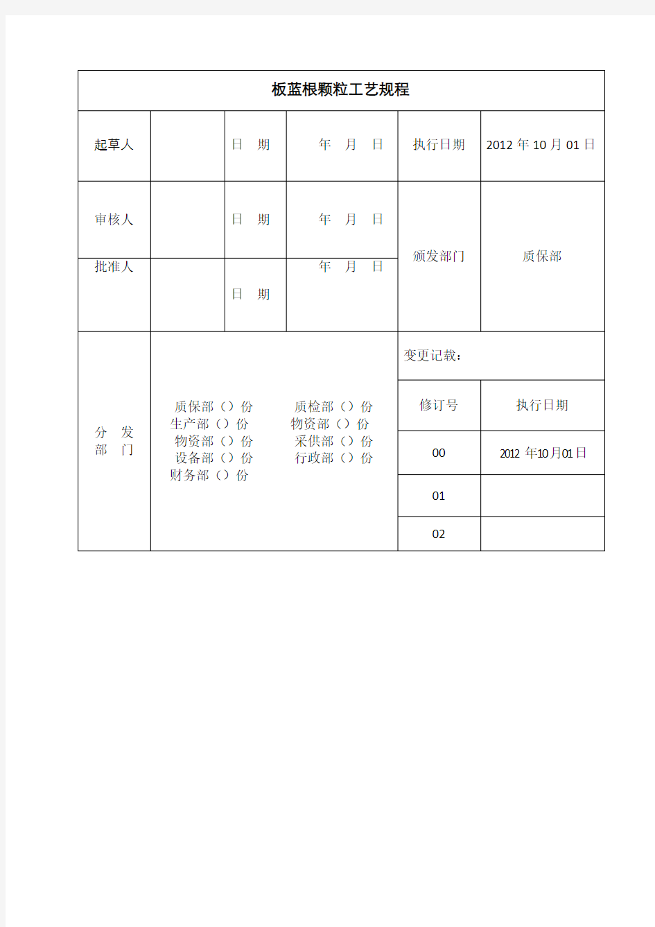 板蓝根颗粒工艺规程完整