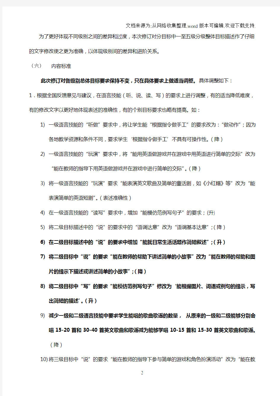 新课标与老课标对比变化整理