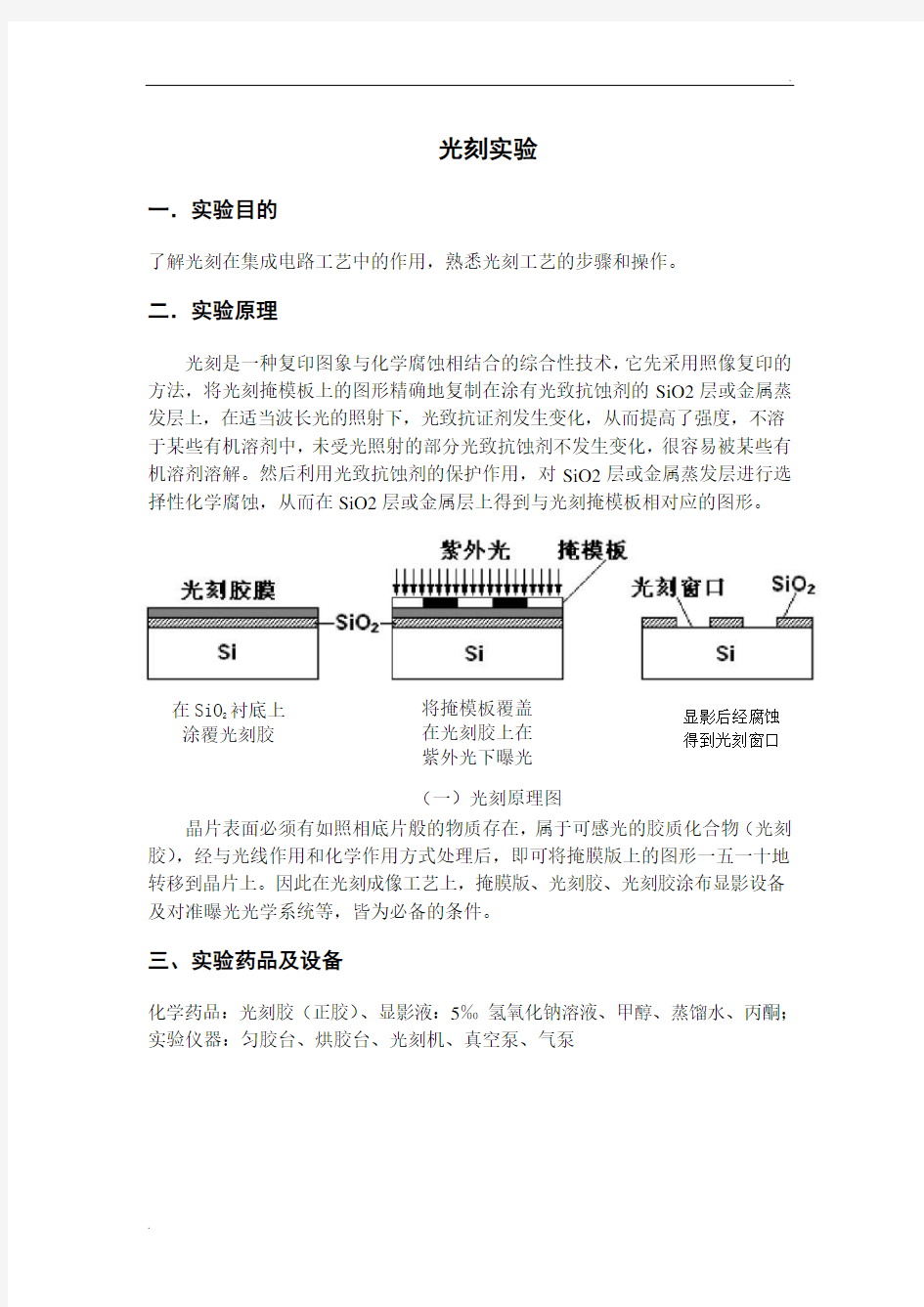 光刻实验报告