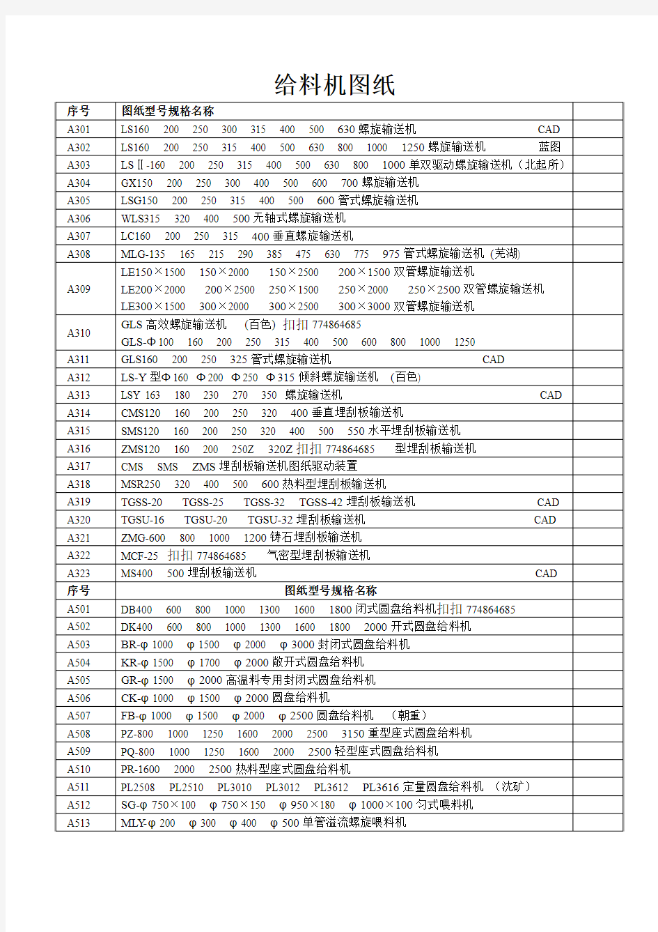 给料机图纸资料说明书