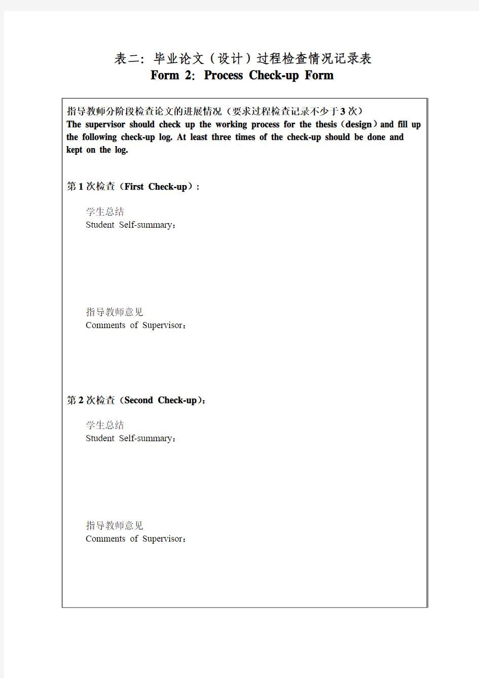 50附件4：毕业论文(设计)过程检查情况记录表