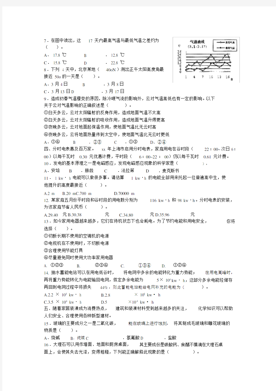 2020高考化学上海卷理综.doc