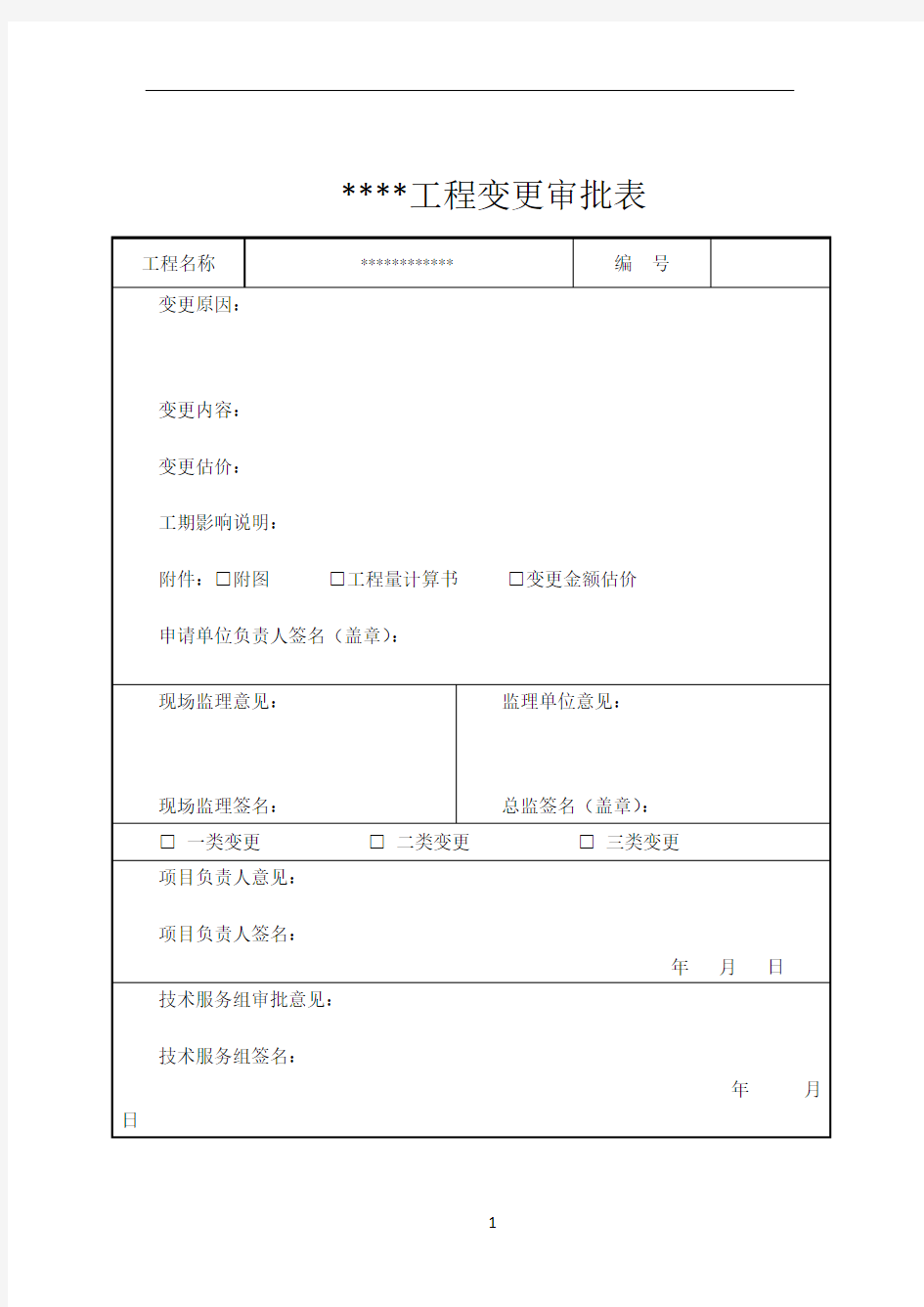 工程变更申请表47926