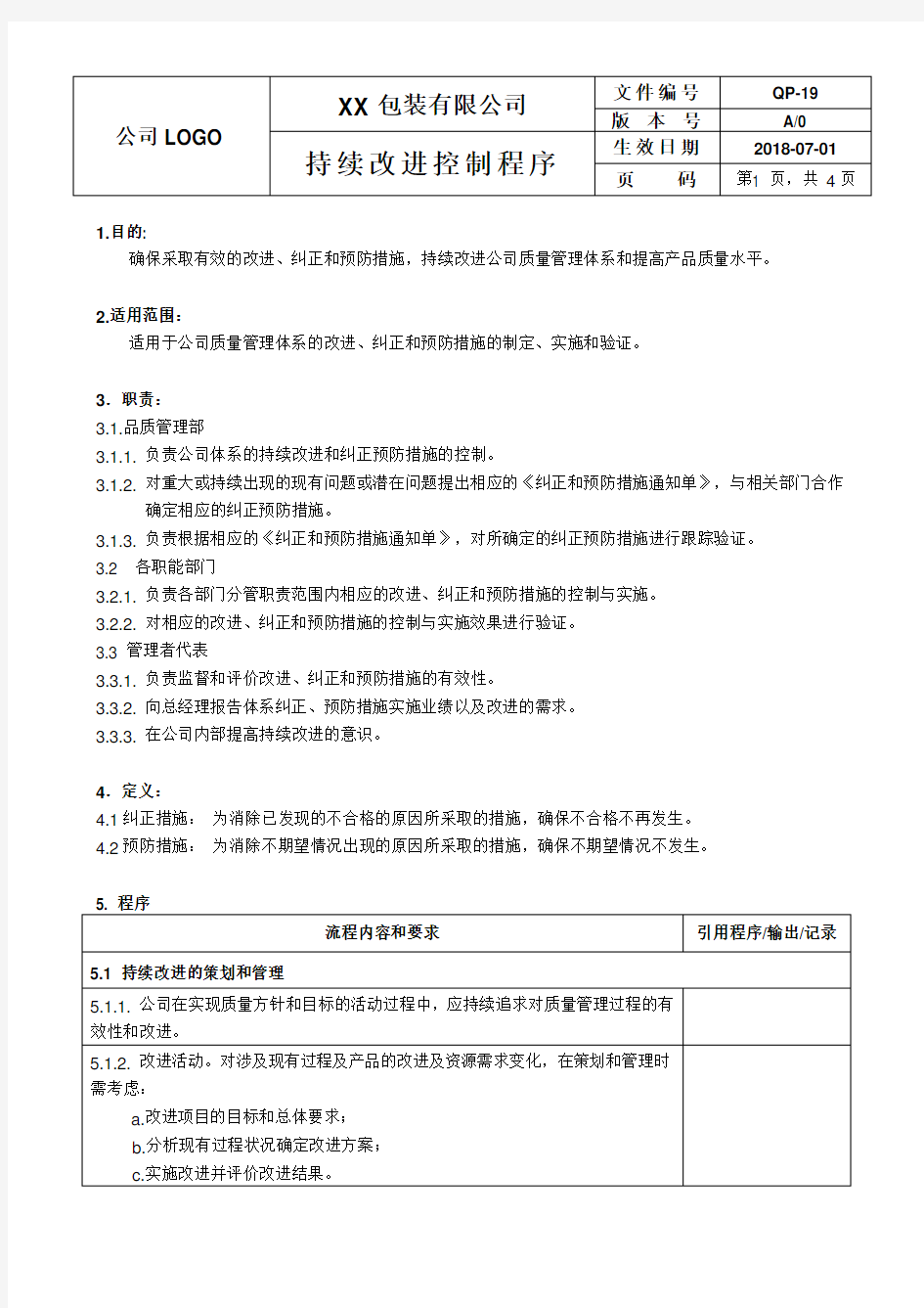 持续改进控制程序