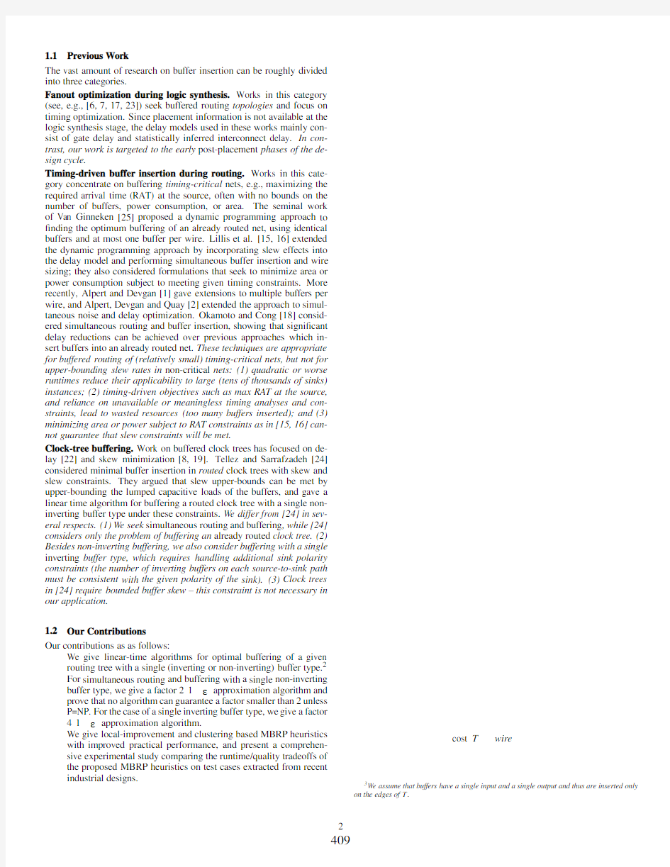 Abstract Minimum-Buffered Routing of Non-Critical Nets for Slew Rate and Reliability Contro