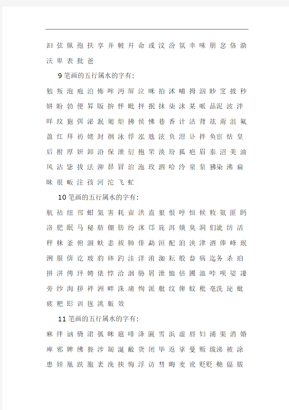 康熙字典笔画_五行属水的字