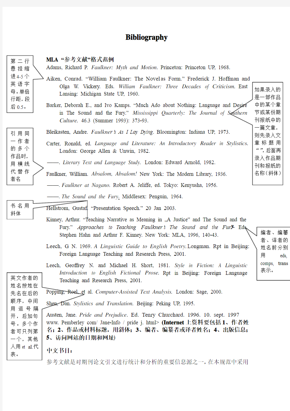 参考文献格式范例