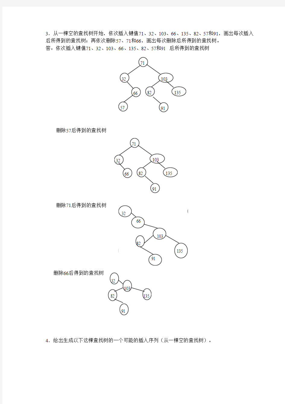 华师大 数据结构 第七章 作业及答案