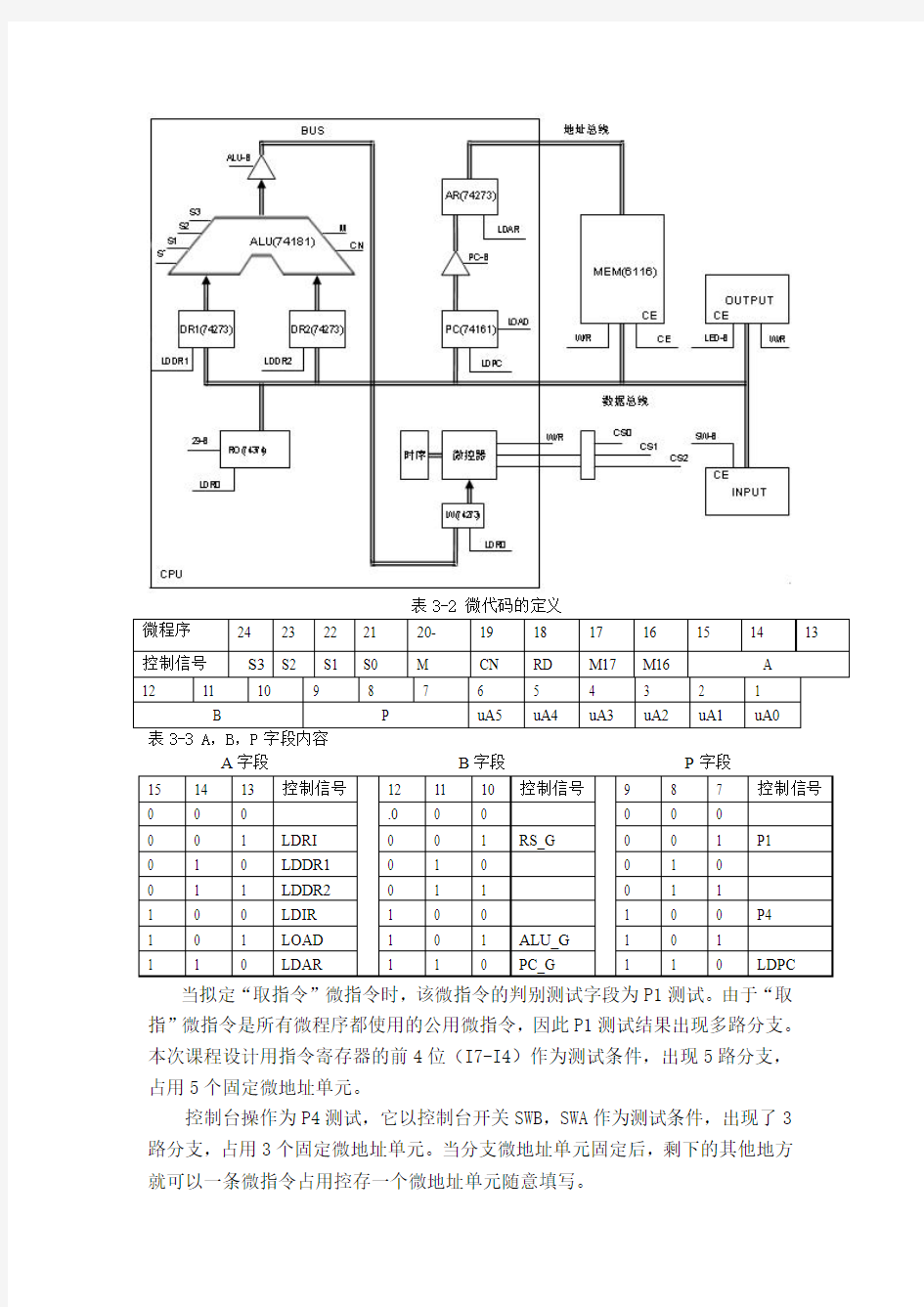 计算机组成原理实验报告 基本模型机和复杂模型机的设计