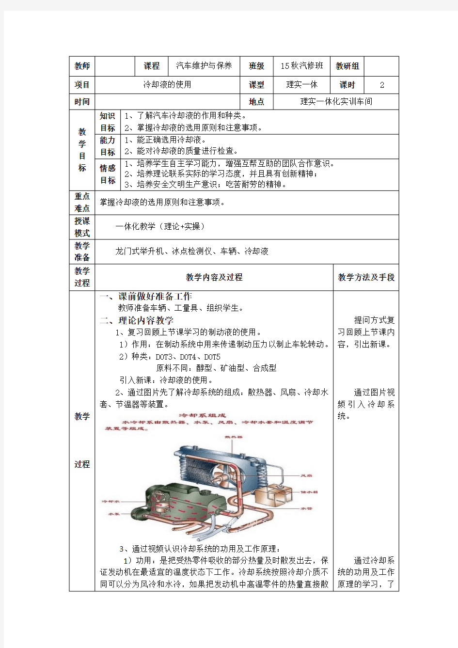 冷却液的使用