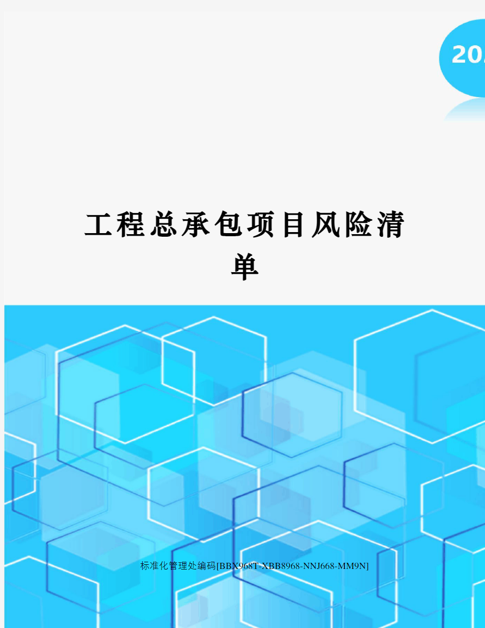 工程总承包项目风险清单