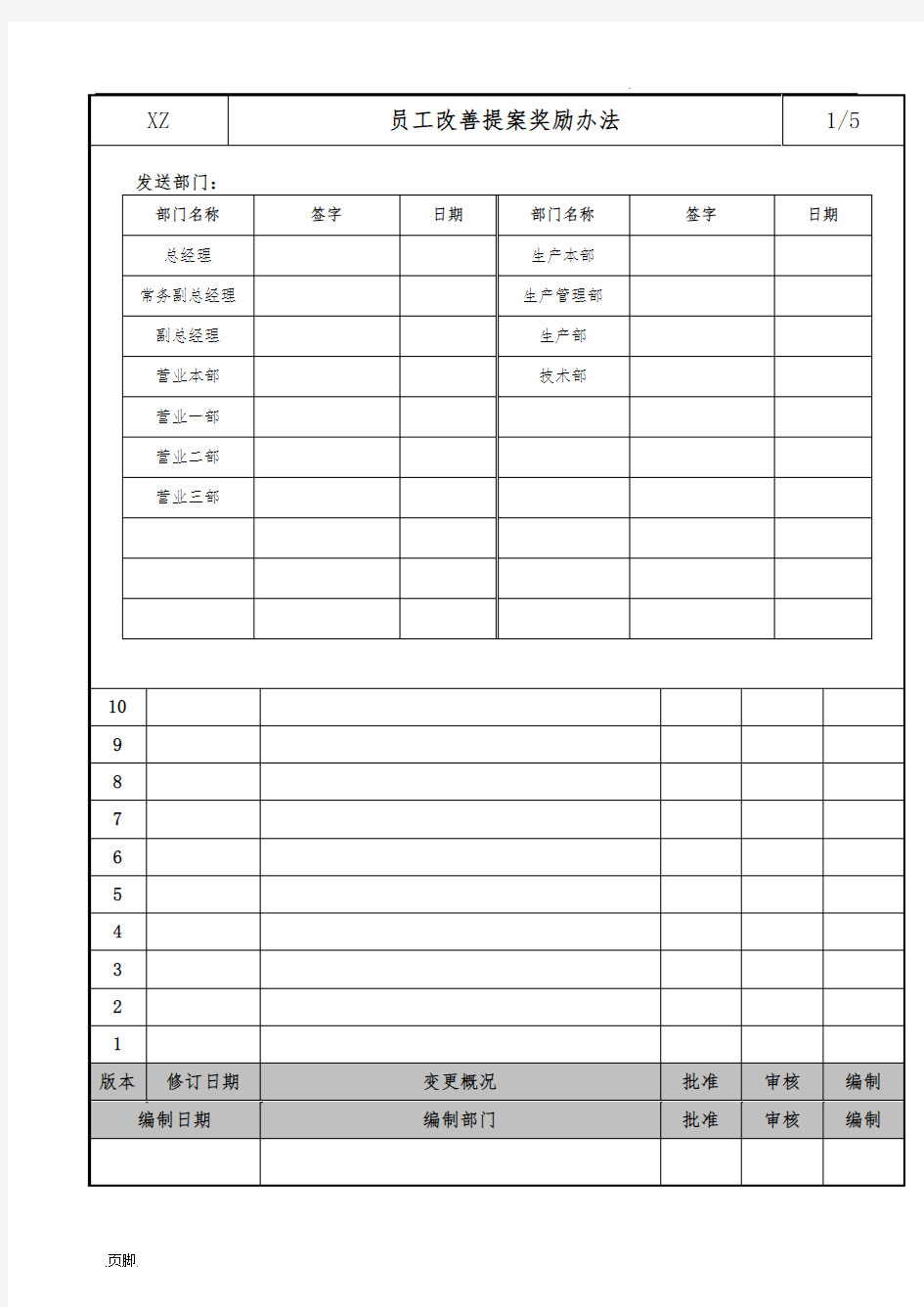 员工改善提案奖励办法修订稿