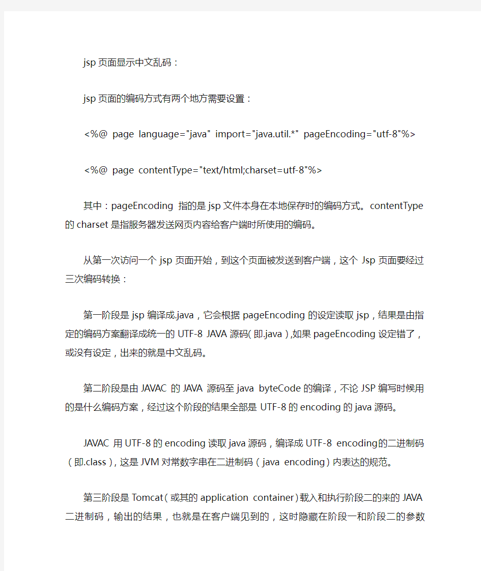 jsp页面显示中文乱码解决