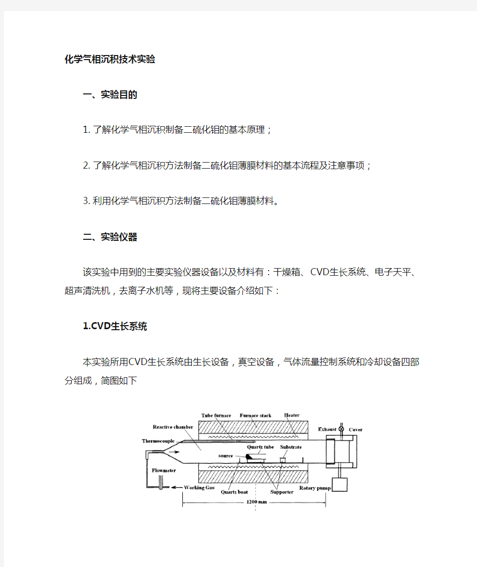 实验指导书-化学气相沉积