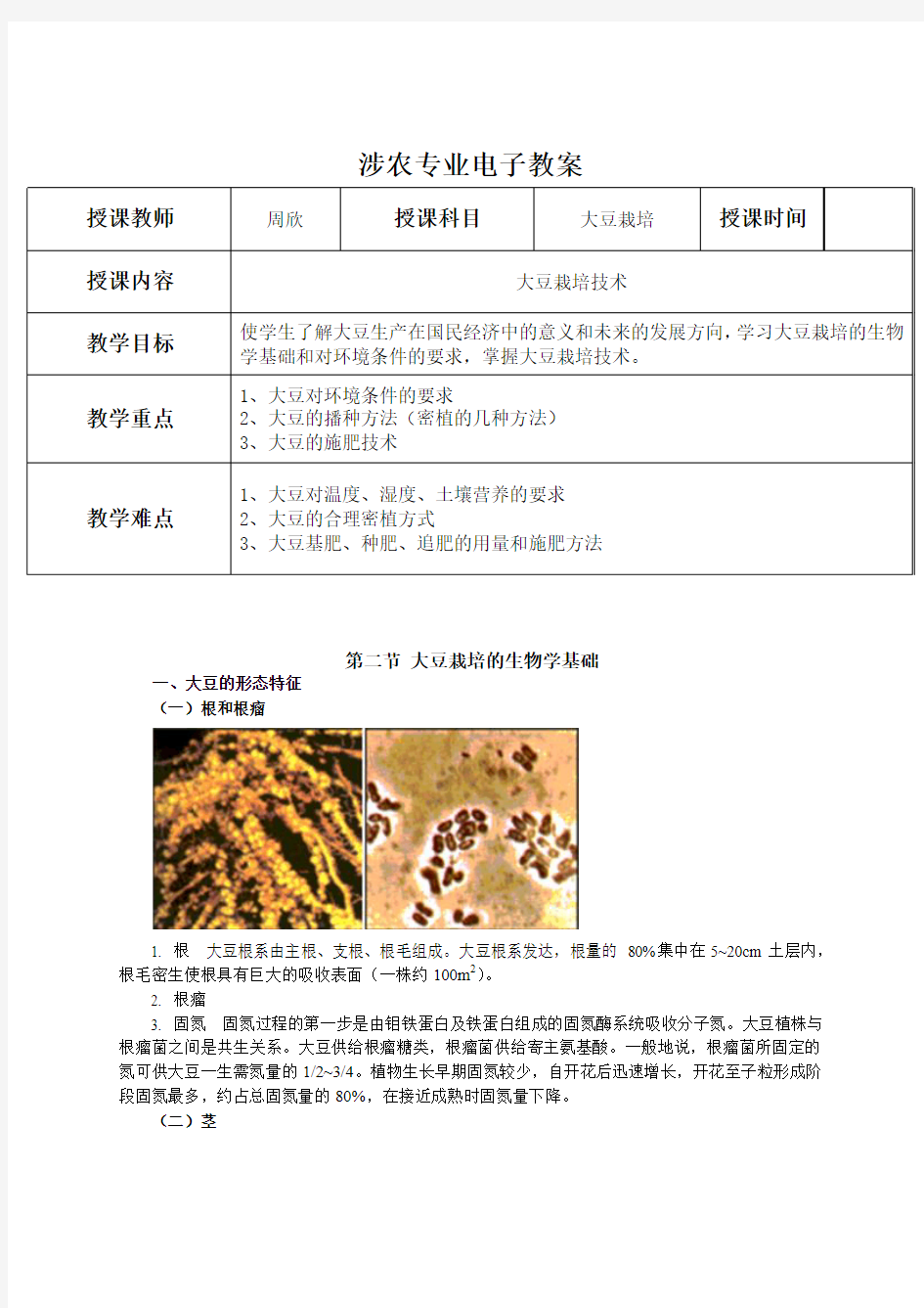 涉农大豆专业电子教案