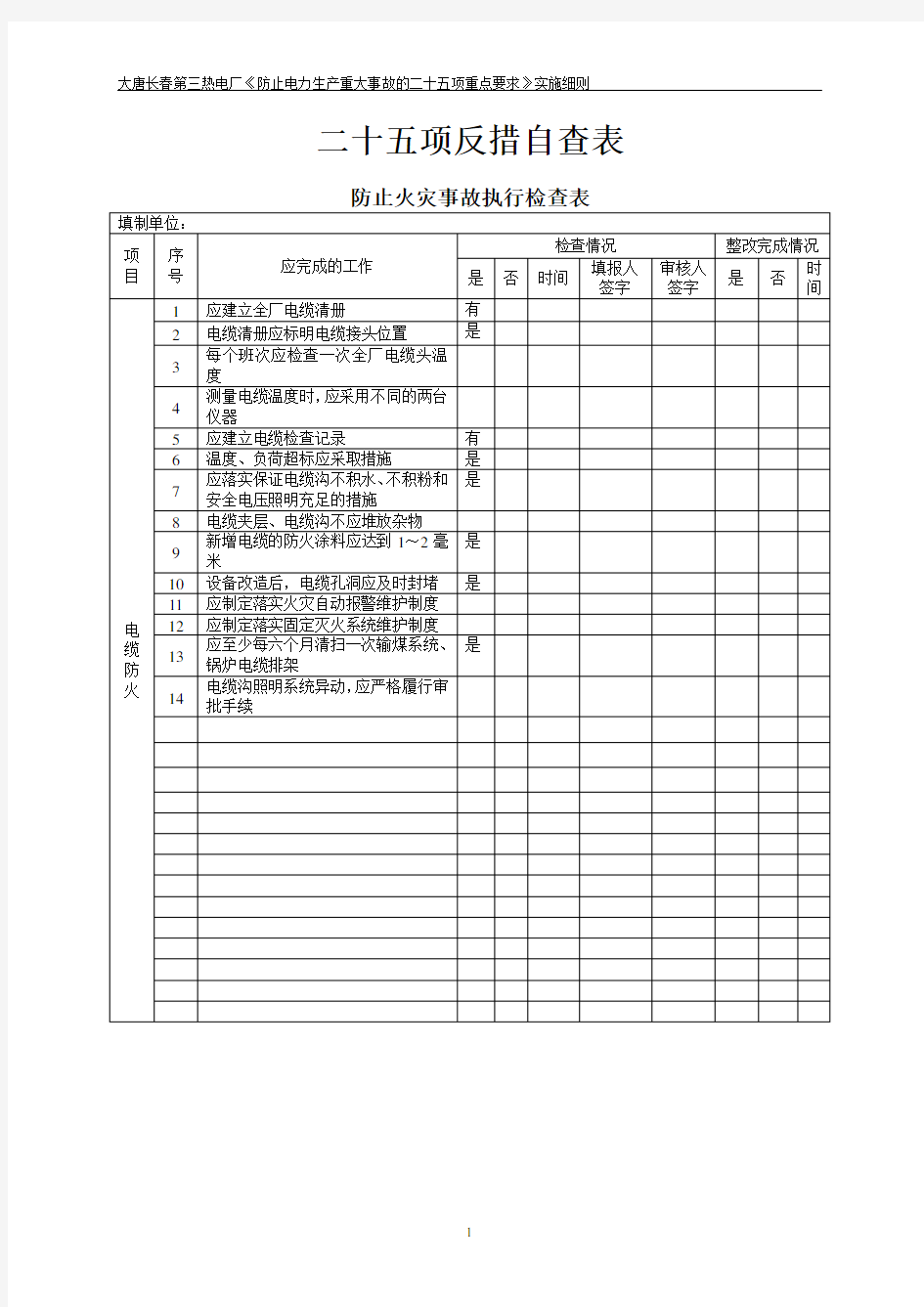 二十五项反措自查表