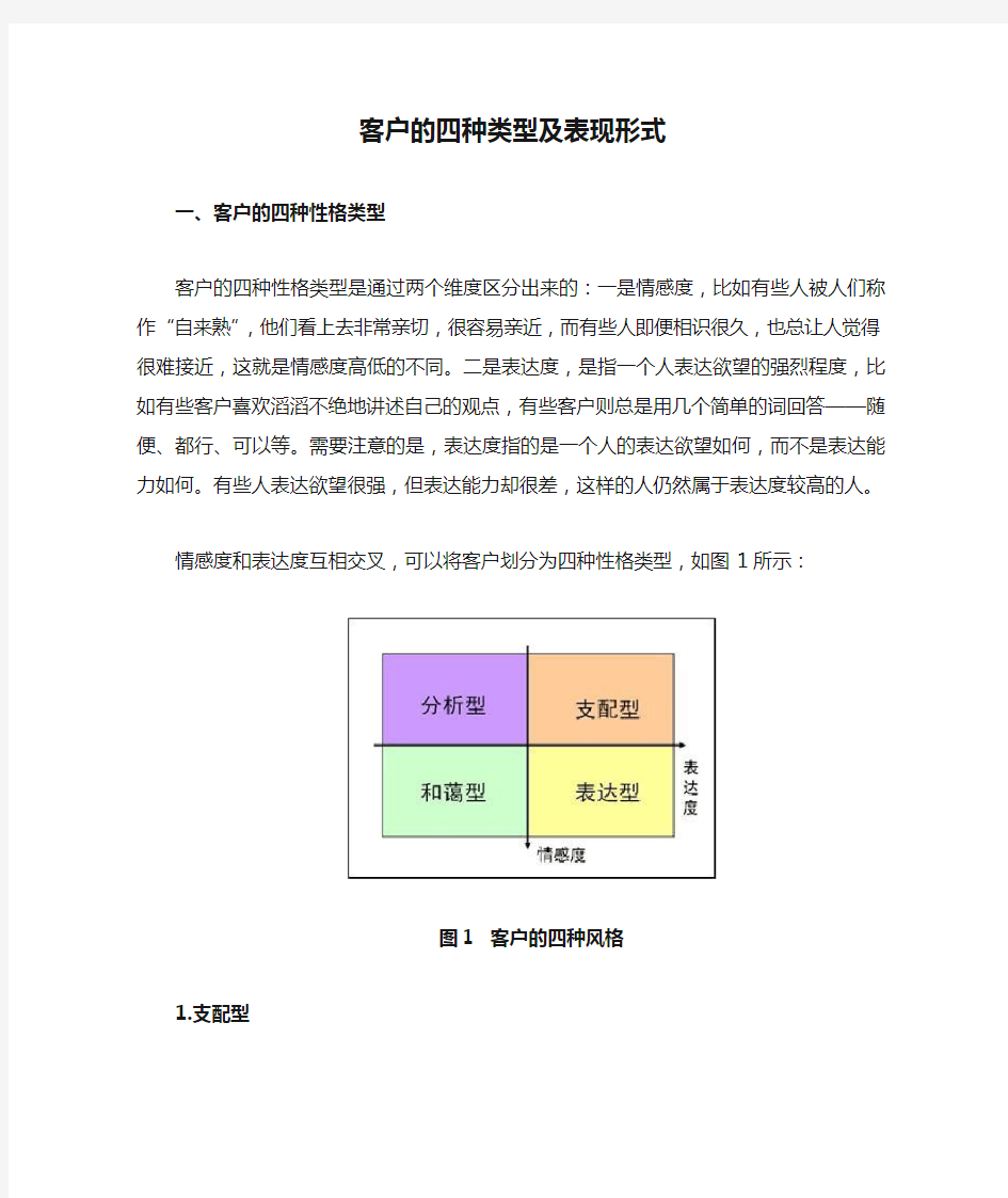 客户的四种类型及表现形式课件及答案