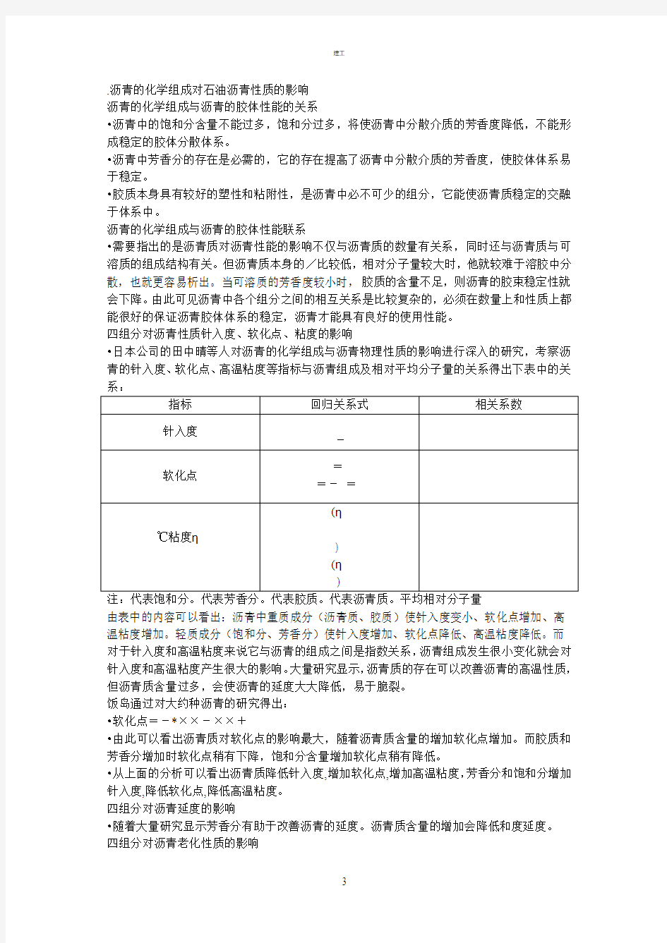 四组分对沥青性能的影响(建文)